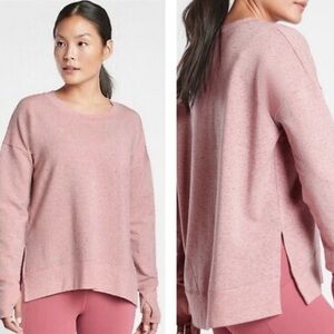 ATHLETA Balance Pullover Size M, speckled pink